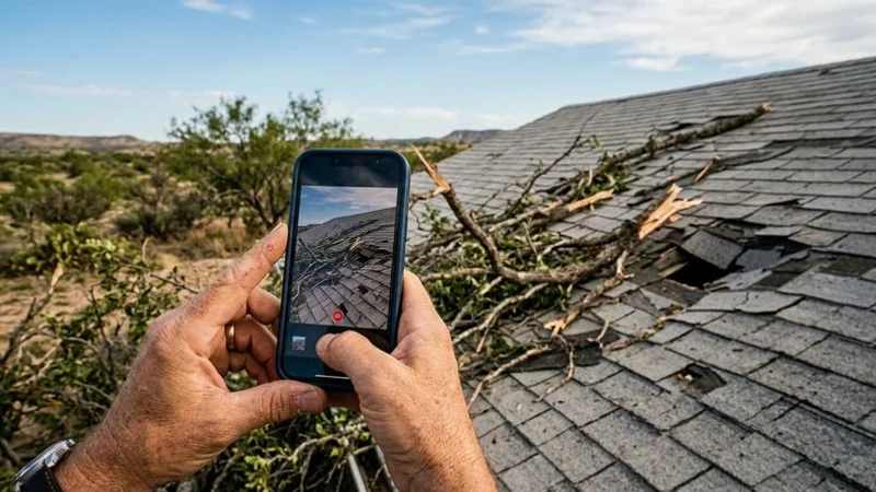 Insurance documentation for fallen tree damage